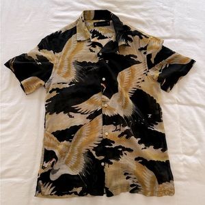 All Saints - Miyako Short Sleeve Button-Up Camp Shirt - Medium